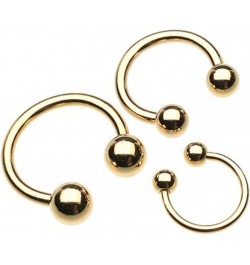 Basic Horseshoe Circular Barbell 316L Surgical Steel (Sold Individually) 4g 16mm (8mm ball) Gold $8.15 Body Jewelry