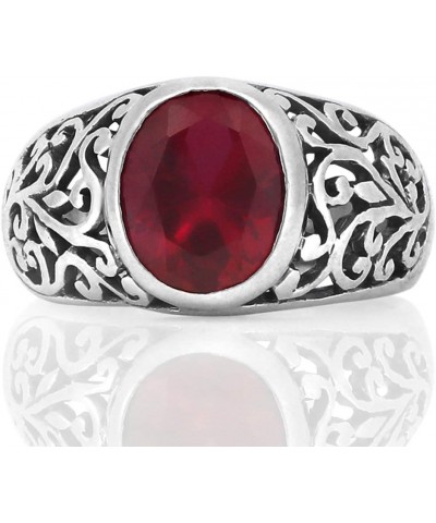 MERLOT 925 Sterling Silver Ring with Red CZ Stone – Size 7 to 14 $46.80 Rings