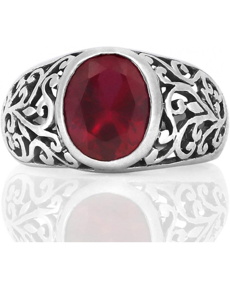 MERLOT 925 Sterling Silver Ring with Red CZ Stone – Size 7 to 14 $46.80 Rings