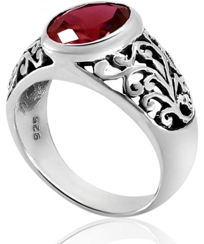 MERLOT 925 Sterling Silver Ring with Red CZ Stone – Size 7 to 14 $46.80 Rings