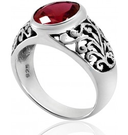 MERLOT 925 Sterling Silver Ring with Red CZ Stone – Size 7 to 14 $46.80 Rings