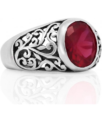 MERLOT 925 Sterling Silver Ring with Red CZ Stone – Size 7 to 14 $46.80 Rings