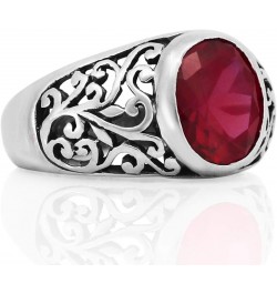 MERLOT 925 Sterling Silver Ring with Red CZ Stone – Size 7 to 14 $46.80 Rings