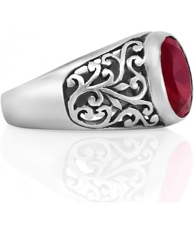 MERLOT 925 Sterling Silver Ring with Red CZ Stone – Size 7 to 14 $46.80 Rings