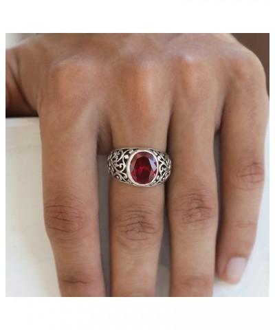 MERLOT 925 Sterling Silver Ring with Red CZ Stone – Size 7 to 14 $46.80 Rings