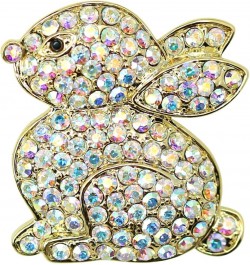 Gorgeous Crystal Cute Bunny Rabbit Pin Brooch for Easter AB / gold plated $10.96 Brooches & Pins