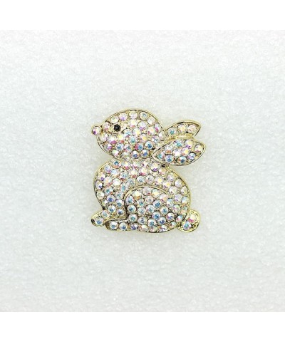 Gorgeous Crystal Cute Bunny Rabbit Pin Brooch for Easter AB / gold plated $10.96 Brooches & Pins