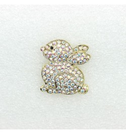 Gorgeous Crystal Cute Bunny Rabbit Pin Brooch for Easter AB / gold plated $10.96 Brooches & Pins