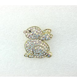 Gorgeous Crystal Cute Bunny Rabbit Pin Brooch for Easter AB / gold plated $10.96 Brooches & Pins