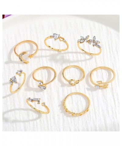 8 PCS Gold Rings for Women Gold Stacking Rings Set Dainty Stackable Boho Pearl Rings Midi Finger Rings Vintage Simple Trendy ...