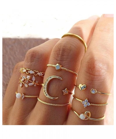 8 PCS Gold Rings for Women Gold Stacking Rings Set Dainty Stackable Boho Pearl Rings Midi Finger Rings Vintage Simple Trendy ...