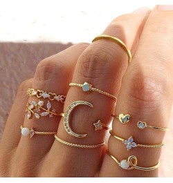 8 PCS Gold Rings for Women Gold Stacking Rings Set Dainty Stackable Boho Pearl Rings Midi Finger Rings Vintage Simple Trendy ...