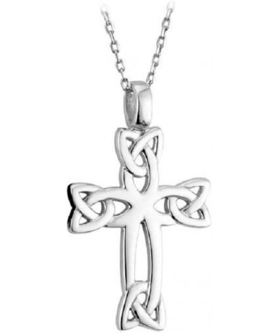 Celtic Cross Necklace Trinity Knot Sterling Silver 18 Inch Chain Irish Made $32.48 Necklaces