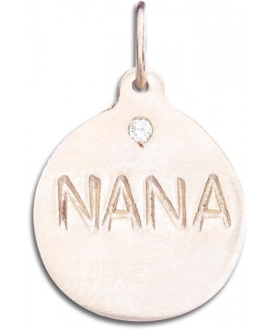 Nana Disk Charm With Diamond Rose Gold $96.80 Bracelets