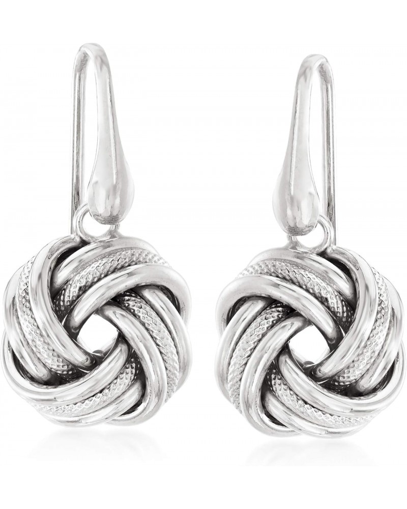 Italian Sterling Silver Love Knot Drop Earrings $50.76 Earrings