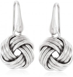 Italian Sterling Silver Love Knot Drop Earrings $50.76 Earrings