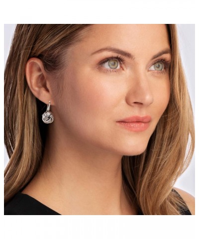 Italian Sterling Silver Love Knot Drop Earrings $50.76 Earrings