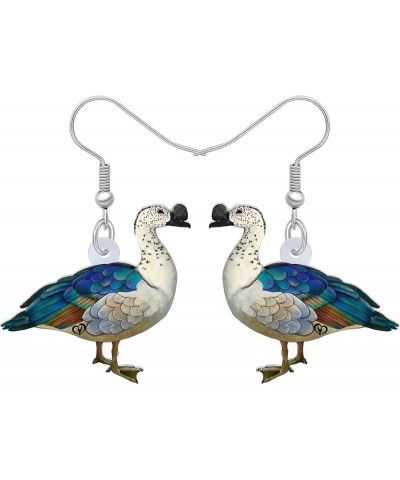 Cute Mallard Duck Earrings Dangle Acrylic Ducks Decorations Gifts For Women Girls Green Stuff Charms Duck D $6.62 Earrings