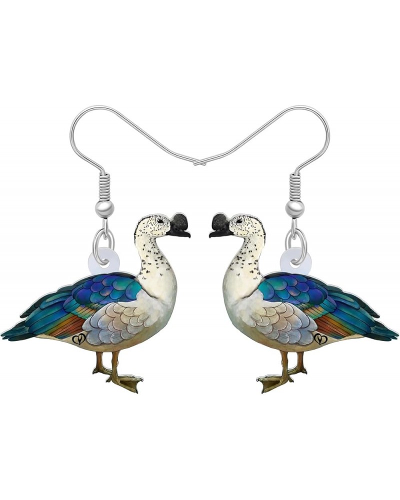 Cute Mallard Duck Earrings Dangle Acrylic Ducks Decorations Gifts For Women Girls Green Stuff Charms Duck D $6.62 Earrings