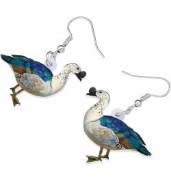 Cute Mallard Duck Earrings Dangle Acrylic Ducks Decorations Gifts For Women Girls Green Stuff Charms Duck D $6.62 Earrings