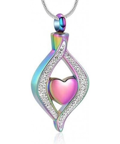 Heart Urn Neckalce for Ashes for Women Crystal Teardrop Cremation Jewelry Ashes Keepsake Pendant Memorial Jewelry Gifts for A...