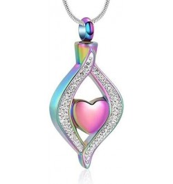 Heart Urn Neckalce for Ashes for Women Crystal Teardrop Cremation Jewelry Ashes Keepsake Pendant Memorial Jewelry Gifts for A...