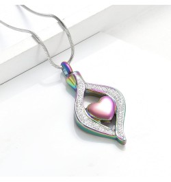 Heart Urn Neckalce for Ashes for Women Crystal Teardrop Cremation Jewelry Ashes Keepsake Pendant Memorial Jewelry Gifts for A...