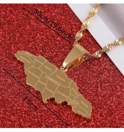 BR Gold Jewelry Stainless Steel Map of Jamaica With City Pendant Necklaces for Women Girl Gold Color $8.49 Pendants