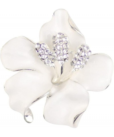 All Saints Day DecorBrooch Pin Flowers Brooch with Created Crystal for Women, Bride White $6.22 Brooches & Pins