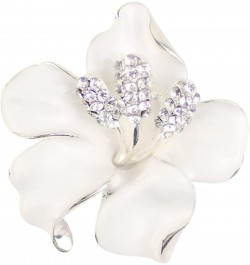 All Saints Day DecorBrooch Pin Flowers Brooch with Created Crystal for Women, Bride White $6.22 Brooches & Pins