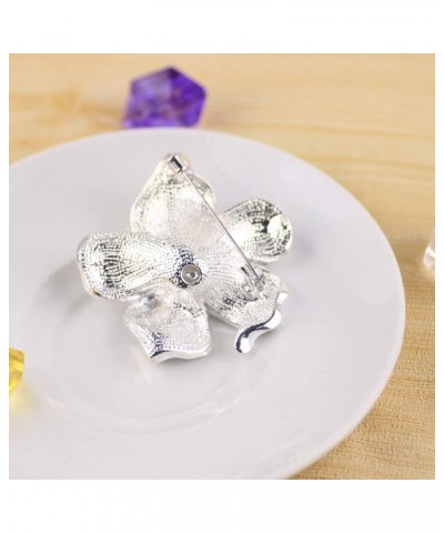 All Saints Day DecorBrooch Pin Flowers Brooch with Created Crystal for Women, Bride White $6.22 Brooches & Pins