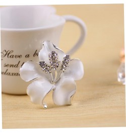 All Saints Day DecorBrooch Pin Flowers Brooch with Created Crystal for Women, Bride White $6.22 Brooches & Pins