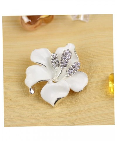 All Saints Day DecorBrooch Pin Flowers Brooch with Created Crystal for Women, Bride White $6.22 Brooches & Pins