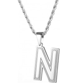 Initial A-Z Letter Pendant Necklace for Mens and Womens Capital Letter 18K Gold Plated/Stainless Steel Rope Chain 3mm 24inch ...