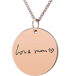 Personalized Memorial Signature Necklace Custom Actual Handwriting Necklace Round Charm Necklace Word Necklace Nameplate Neck...