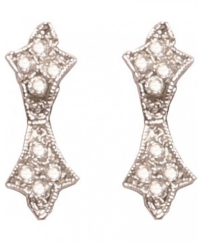 Indian Bollywood Artistic stud designer Earrings jewelry in Gold or Silver Tone For Women. D036 Silver $9.34 Earrings