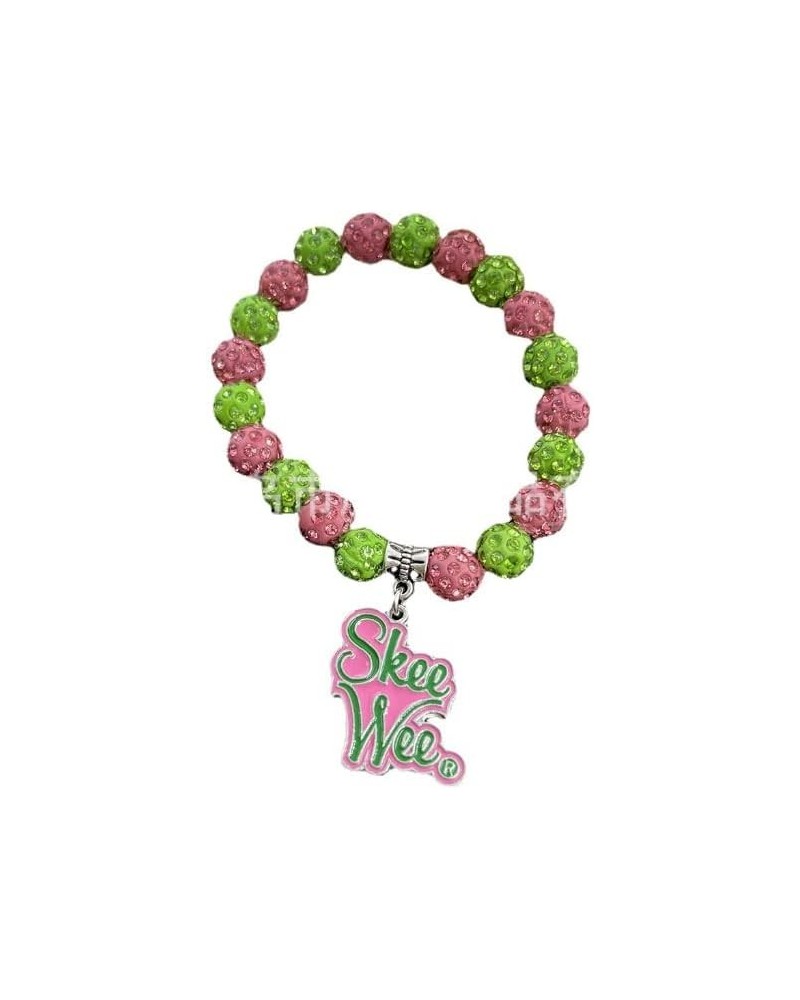 Graduation Sorority Gifts Bracelet Pink and Green Bead Bracelet Alpha Kappa A Greek Paraphernalia Sorority Jewelry Gifts styl...