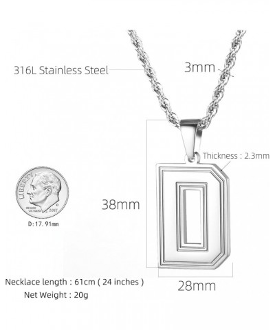 Initial A-Z Letter Pendant Necklace for Mens and Womens Capital Letter 18K Gold Plated/Stainless Steel Rope Chain 3mm 24inch ...