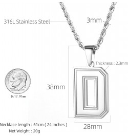 Initial A-Z Letter Pendant Necklace for Mens and Womens Capital Letter 18K Gold Plated/Stainless Steel Rope Chain 3mm 24inch ...