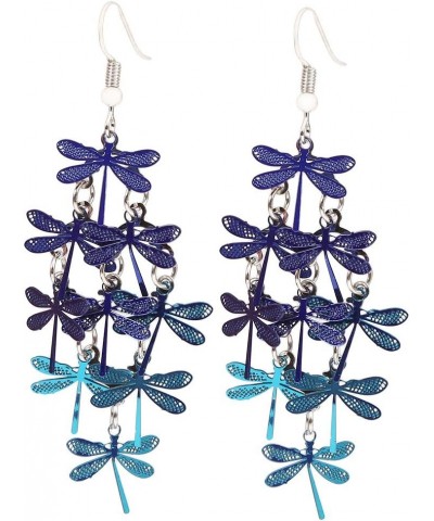 TraveT Colorful Dragonfly Dangle Hook Earrings Boho Lightweight Long Drop Earrings for Women Jewelry Gift,Style 5 Blue Style ...