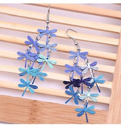 TraveT Colorful Dragonfly Dangle Hook Earrings Boho Lightweight Long Drop Earrings for Women Jewelry Gift,Style 5 Blue Style ...