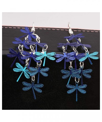 TraveT Colorful Dragonfly Dangle Hook Earrings Boho Lightweight Long Drop Earrings for Women Jewelry Gift,Style 5 Blue Style ...