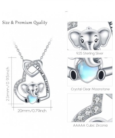 Heart Necklaces S925 Sterling Silver Heart Necklace Dainty Heart Jewelry Gifts for Women Girls 02-Elephant $19.24 Necklaces