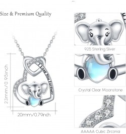 Heart Necklaces S925 Sterling Silver Heart Necklace Dainty Heart Jewelry Gifts for Women Girls 02-Elephant $19.24 Necklaces