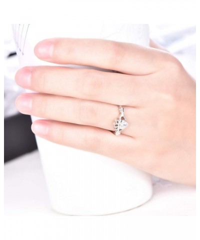 925 Sterling Silver Cubic Zirconia Rose Gold Claddagh Heart Promise Rings for Her,birthstone rings for Women C-white $30.24 R...