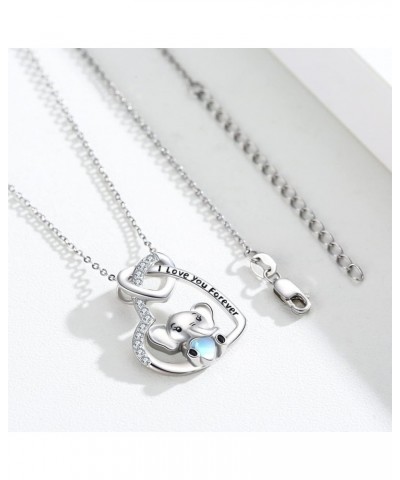 Heart Necklaces S925 Sterling Silver Heart Necklace Dainty Heart Jewelry Gifts for Women Girls 02-Elephant $19.24 Necklaces