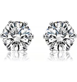 Clip on Earrings Mens Womens Earrings Cubic Zirconia Stud Earrings, Non-Piercing Clip On Cheater Fake Ear 7MM Silver $8.69 Ea...