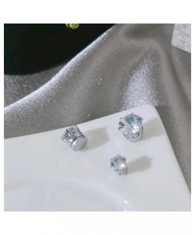 Clip on Earrings Mens Womens Earrings Cubic Zirconia Stud Earrings, Non-Piercing Clip On Cheater Fake Ear 7MM Silver $8.69 Ea...