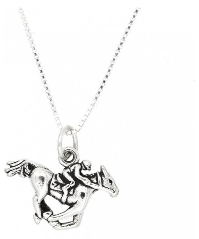 Sterling Silver Double Sided Equestrian Horse and Jockey Necklace 30.0 Inches $14.28 Necklaces