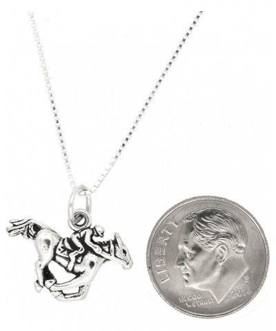 Sterling Silver Double Sided Equestrian Horse and Jockey Necklace 30.0 Inches $14.28 Necklaces